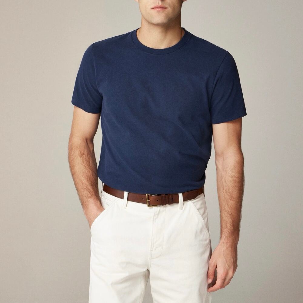 NWT J.Crew Men's Sueded Cotton Jersey T-Shirt Ultramarine Navy Blue Size Large